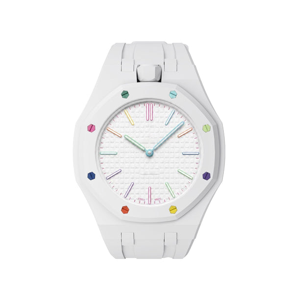 Oak Pop Exclusive  White Silicone Strap