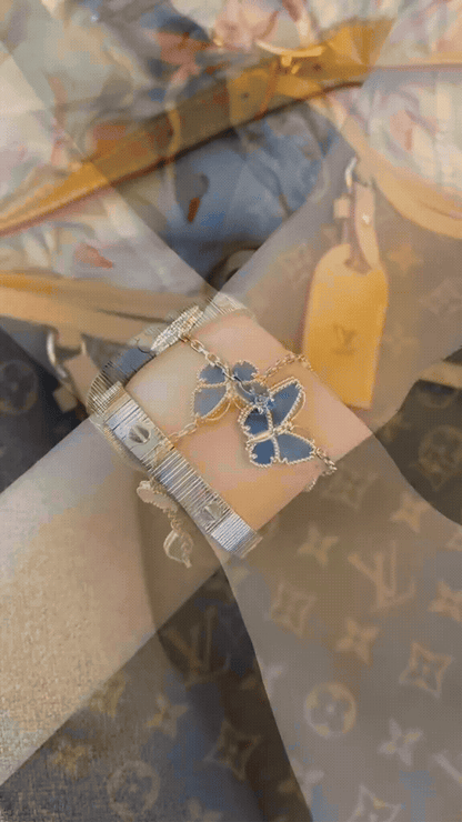 [Luxe Jewelery] Lucky Spring Butterfly 5-Motif & LOVE Unlimited Bracelet Stack Set