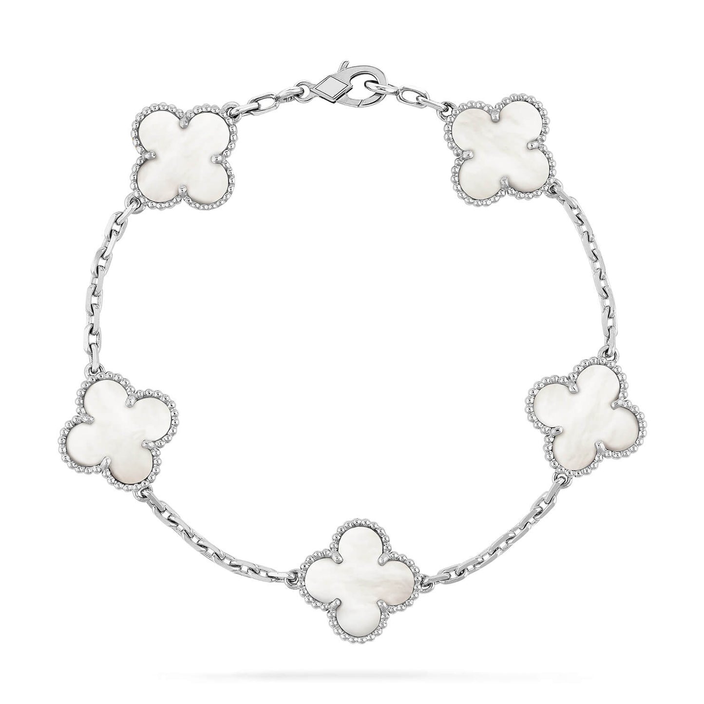 [Luxe]CLOVER SILVER MOP 5 MOTIF BRACELET