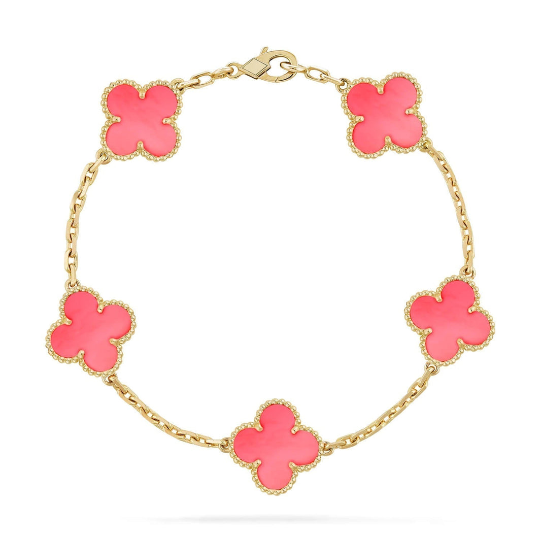 [LUXE]CLOVER 5 PINK MOP BRACELET