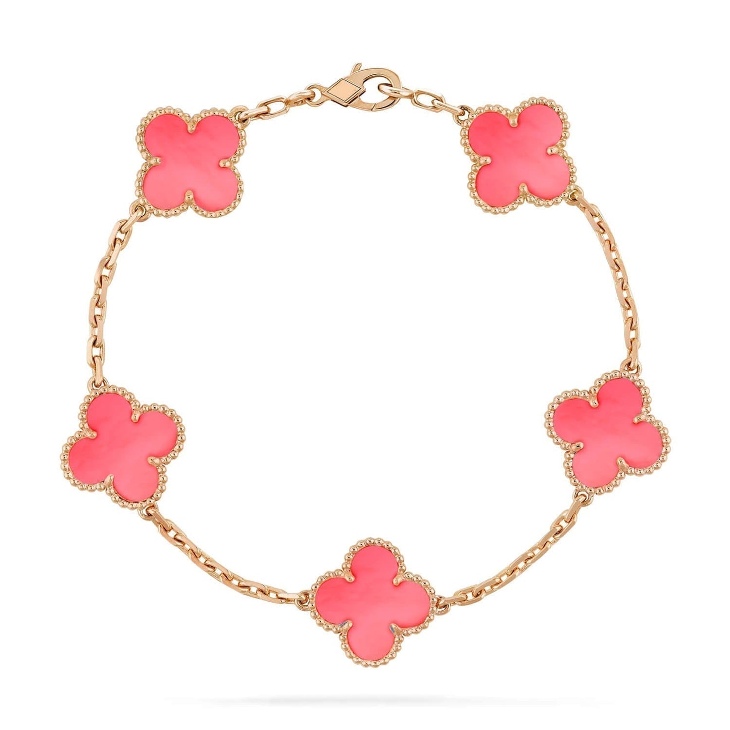 [Luxe]CLOVER 5 PINK MOP BRACELET