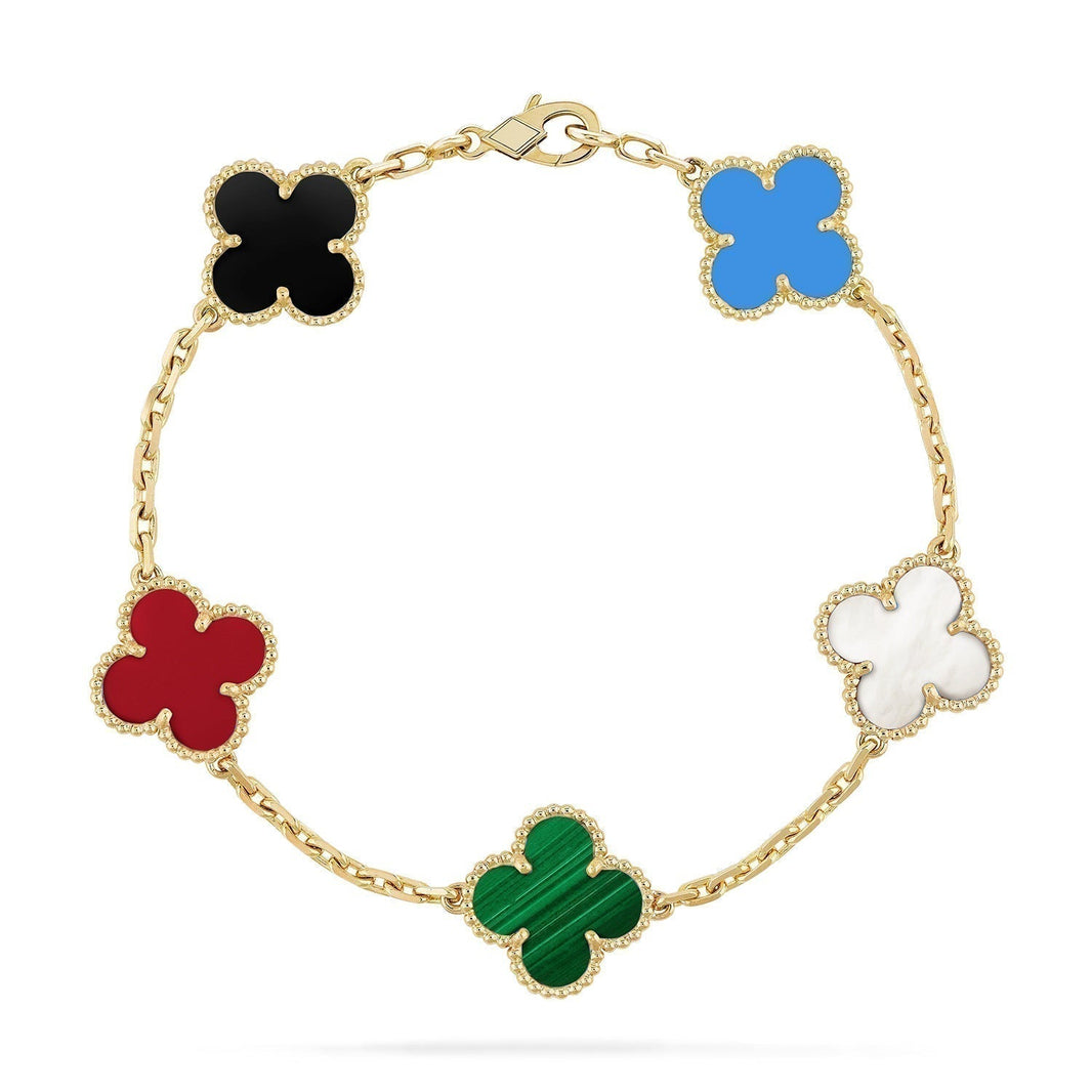 [LUXE]CLOVER 5 MOTIFS MULTICOLOR BRACELET