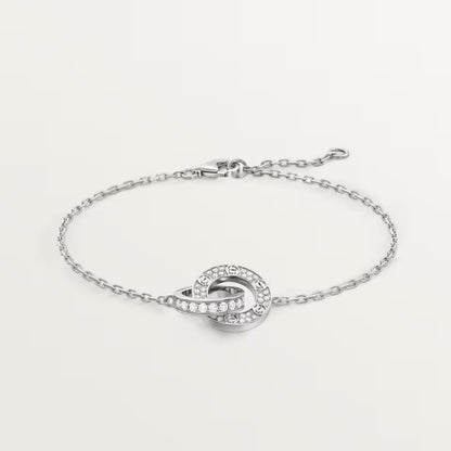 [Luxe Jewelry] LOVE DOUBLE RING FULL DIAMOND BRACELET