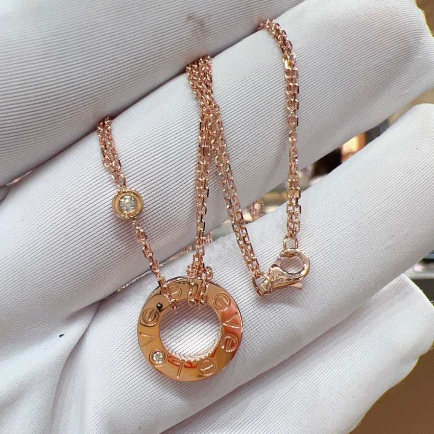 [Luxe]LOVE NECKLACE 16MM 2 DIAMONDS