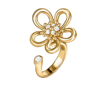 [Luxe Jewelry]  FLOWERLACE OPEN RING 5 DIAMONDS