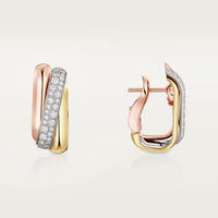 [Luxe Jewelry] TRINITY HALF DIAMOND  CUSHION EARRINGS