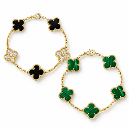 [Luxe Jewelery]Clover 5 Motifs  Duo Bracelet Stack Set