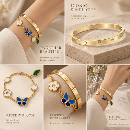 [Luxe Jewelery]Lucky Spring & Love Bracelet Stack Set