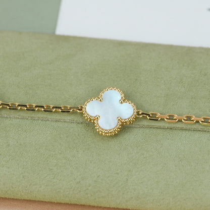 [Luxe]CLOVER  5 MOTIF WHITE MOP BRACELET