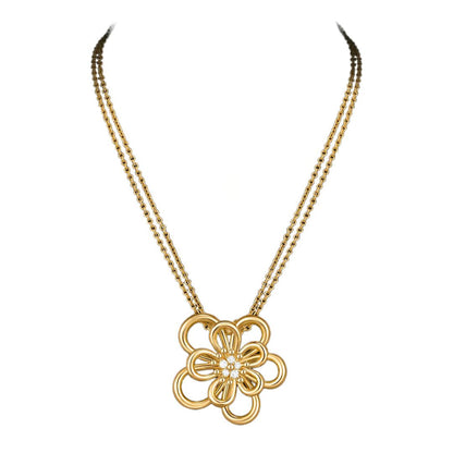 [Luxe Jewelry]FLOWERLACE NECKLACE 5 DIAMONDS
