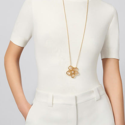 [Luxe Jewelry]FLOWERLACE NECKLACE 5 DIAMONDS