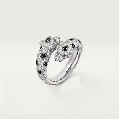[Luxe Jewelry] PANTHERE DOUBLE HEADED FULL DIAMOND  RING