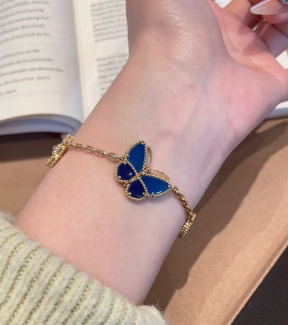 [Luxe Jewelery] LOVE Brushed & Lucky Spring Butterfly 5-Motif Bracelet Stack Set
