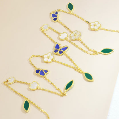 [LUXE]ラッキー スプリング バタフライ 15 フラワー ネックレス