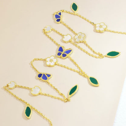 [LUXE]LUCKY SPRING BUTTERFLY 15 FLOWER NECKLACE