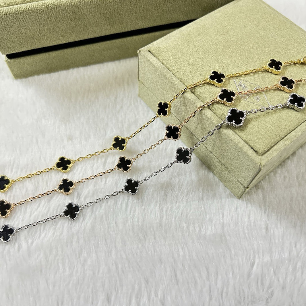 [LUXE]CLOVER 6 MOTIF  ONYXS BRACELET