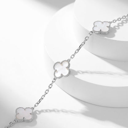 [Luxe]CLOVER 10 MOTIFS WHITE MOTHER OF PEARL NECKLACE