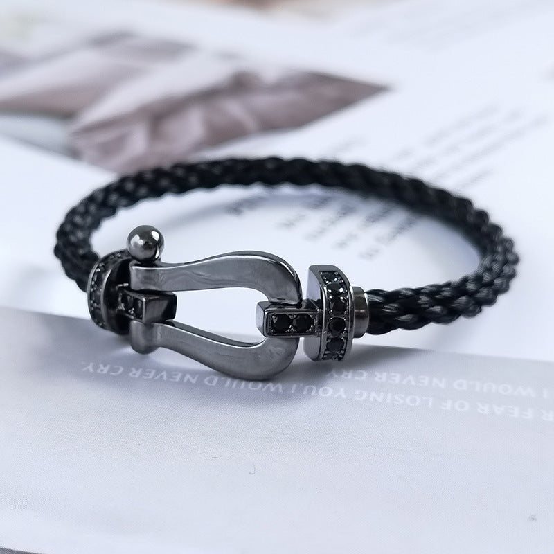 [Luxe]FORCE LARGE SERIES HORSESHOE BLACK SAMURAI BRACELET