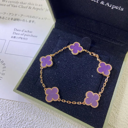 [LUXE] CLOVER 5 MOTIF VIOLET BRACELET COLLECTION