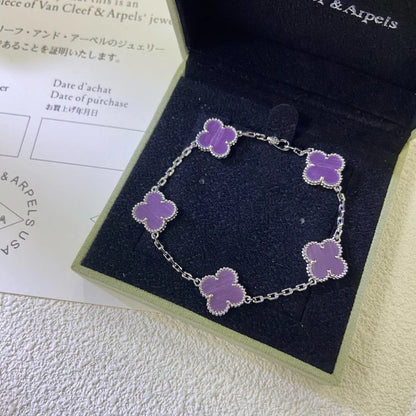 [LUXE] CLOVER 5 MOTIF VIOLET BRACELET COLLECTION