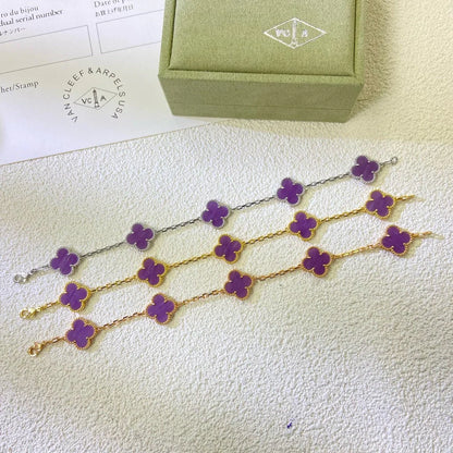 [LUXE] CLOVER 5 MOTIF VIOLET BRACELET COLLECTION