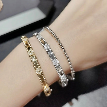 [LUXE]CLOVER ARMBAND 4MM DIAMANTEN