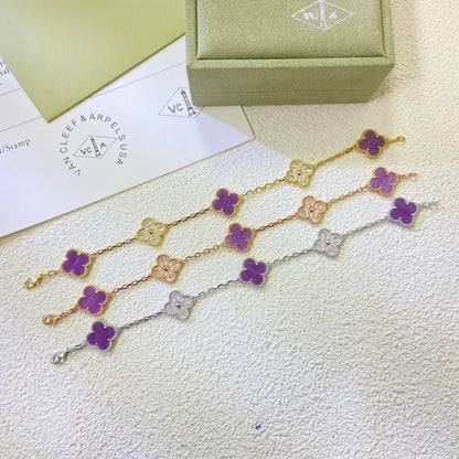[LUXE] CLOVER 5 MOTIF VIOLET BRACELET COLLECTION