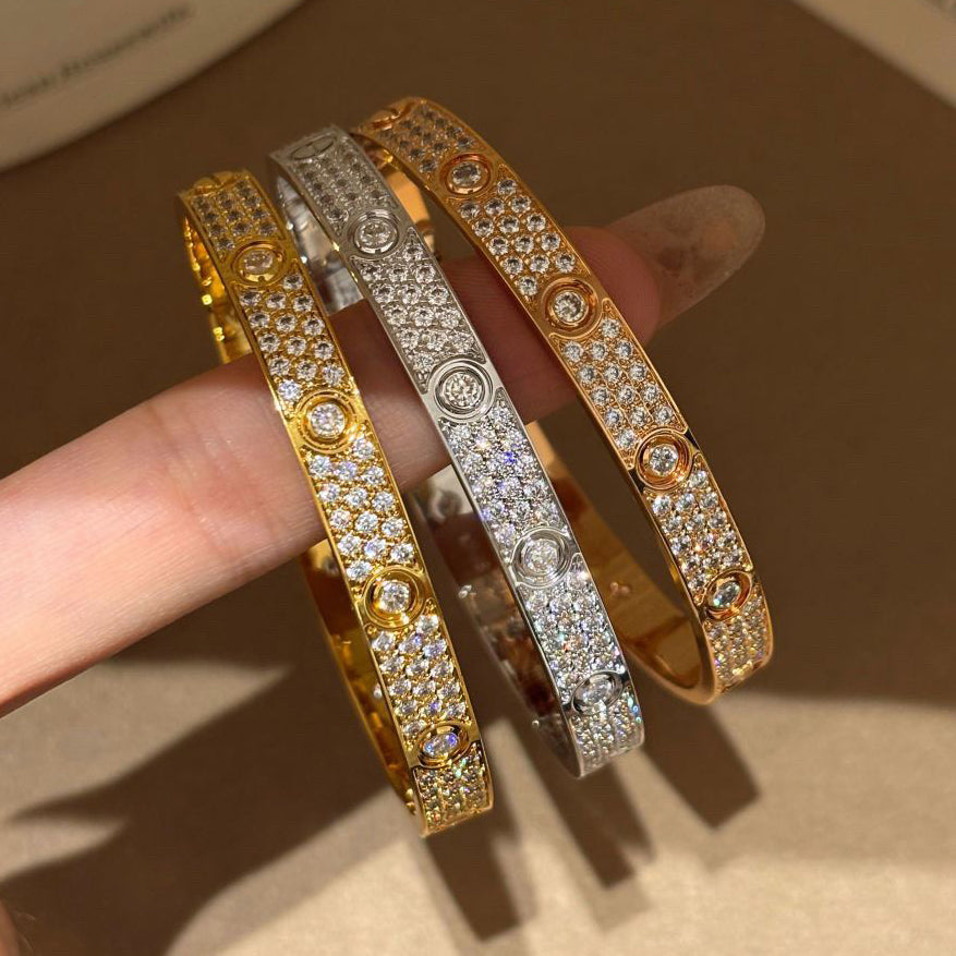 [Luxe Jewelry] LOVE BRACELET 6.1MM DIAMOND-PAVED 10 BIG DIAMONDS