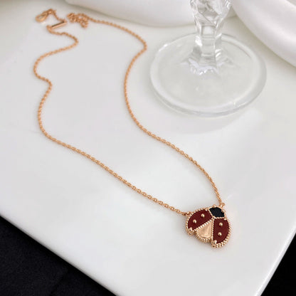 [LUXE]幸運のカーネリアンとてんとう虫のネックレス