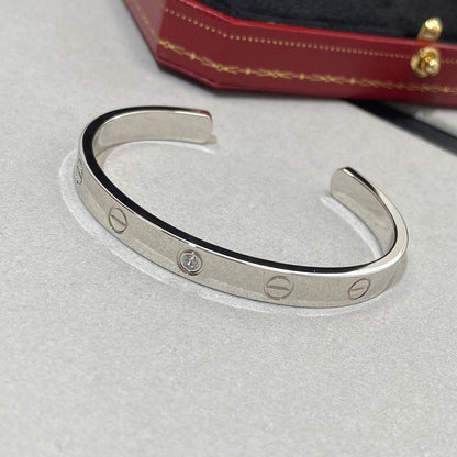 [Luxe Jewelry] LOVE BRACELET 6.1MM 1 DIAMOND OPEN CUFF
