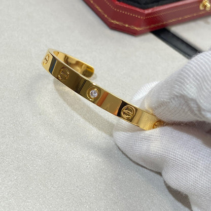 [Luxe Jewelry] LOVE BRACELET 6.1MM 1 DIAMOND OPEN CUFF