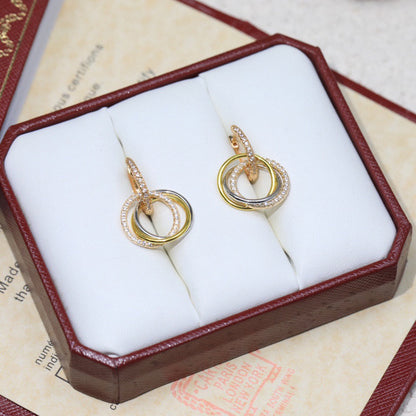 [Luxe Jewelry] TRINITY HALF DIAMOND  EARRINGS