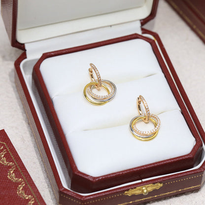 [Luxe Jewelry] TRINITY HALF DIAMOND  EARRINGS