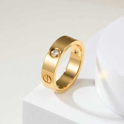 [Luxe Jewelry] LOVE 4MM 1 DIAMOND RING