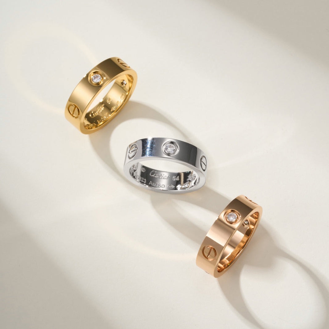 [Luxe Jewelry] LOVE 4MM 1 DIAMOND RING