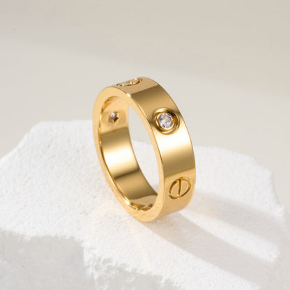 [Luxe Jewelry] LOVE 4MM 1 DIAMOND RING