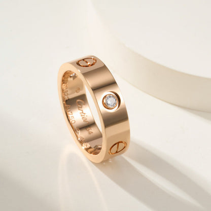 [Luxe Jewelry] LOVE 4MM 1 DIAMOND RING