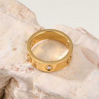 [Luxe Jewelry] LOVE 4MM 1 DIAMOND RING
