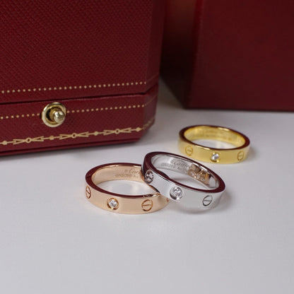 [Luxe Jewelry] LOVE 4MM 1 DIAMOND RING