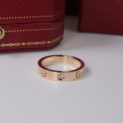 [Luxe Jewelry] LOVE 4MM 1 DIAMOND RING