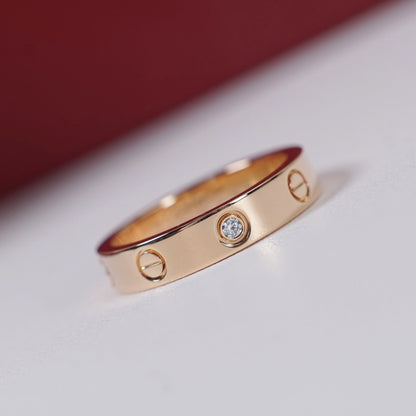 [Luxe Jewelry] LOVE 4MM 1 DIAMOND RING