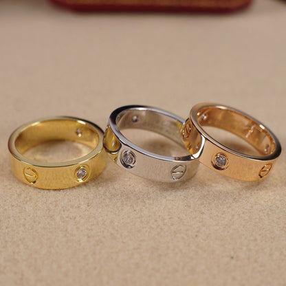 [Luxe Jewelry] LOVE 5.5MM 3 DIAMOND RING