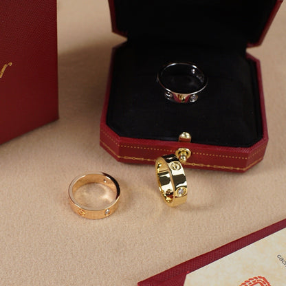 [Luxe Jewelry] LOVE 5.5MM 3 DIAMOND RING