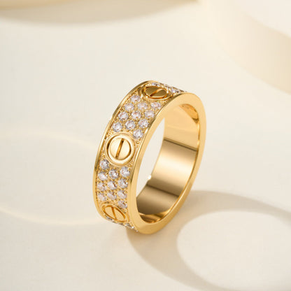 [Luxe Jewelry] LOVE RING 5.5MM DIAMONDS PAVED
