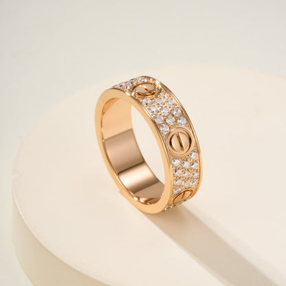 [Luxe Jewelry] LOVE RING 5.5MM DIAMONDS PAVED