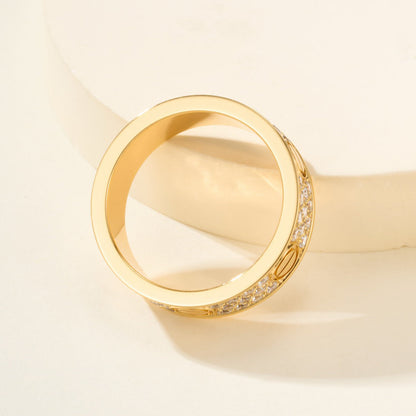[Luxe Jewelry] LOVE RING 5.5MM DIAMONDS PAVED