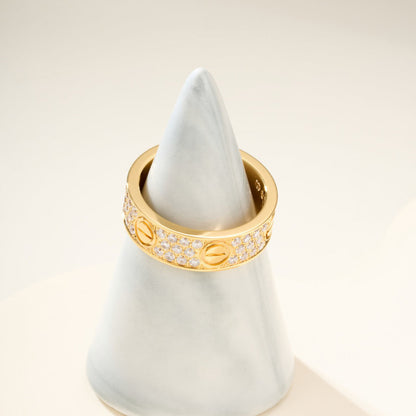 [Luxe Jewelry] LOVE RING 5.5MM DIAMONDS PAVED