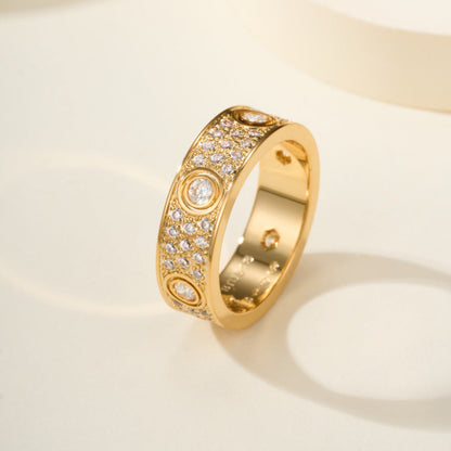 [Luxe Jewelry] LOVE 5.5MM FULL-PAVE 6-DIAMOND RING