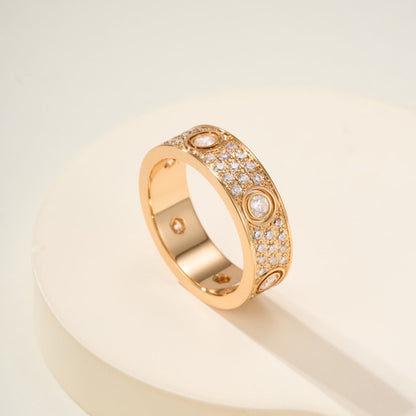 [Luxe Jewelry] LOVE 5.5MM FULL-PAVE 6-DIAMOND RING