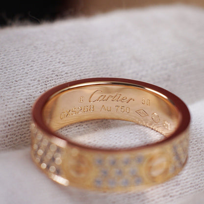 [Luxe Jewelry] LOVE RING 5.5MM DIAMONDS PAVED